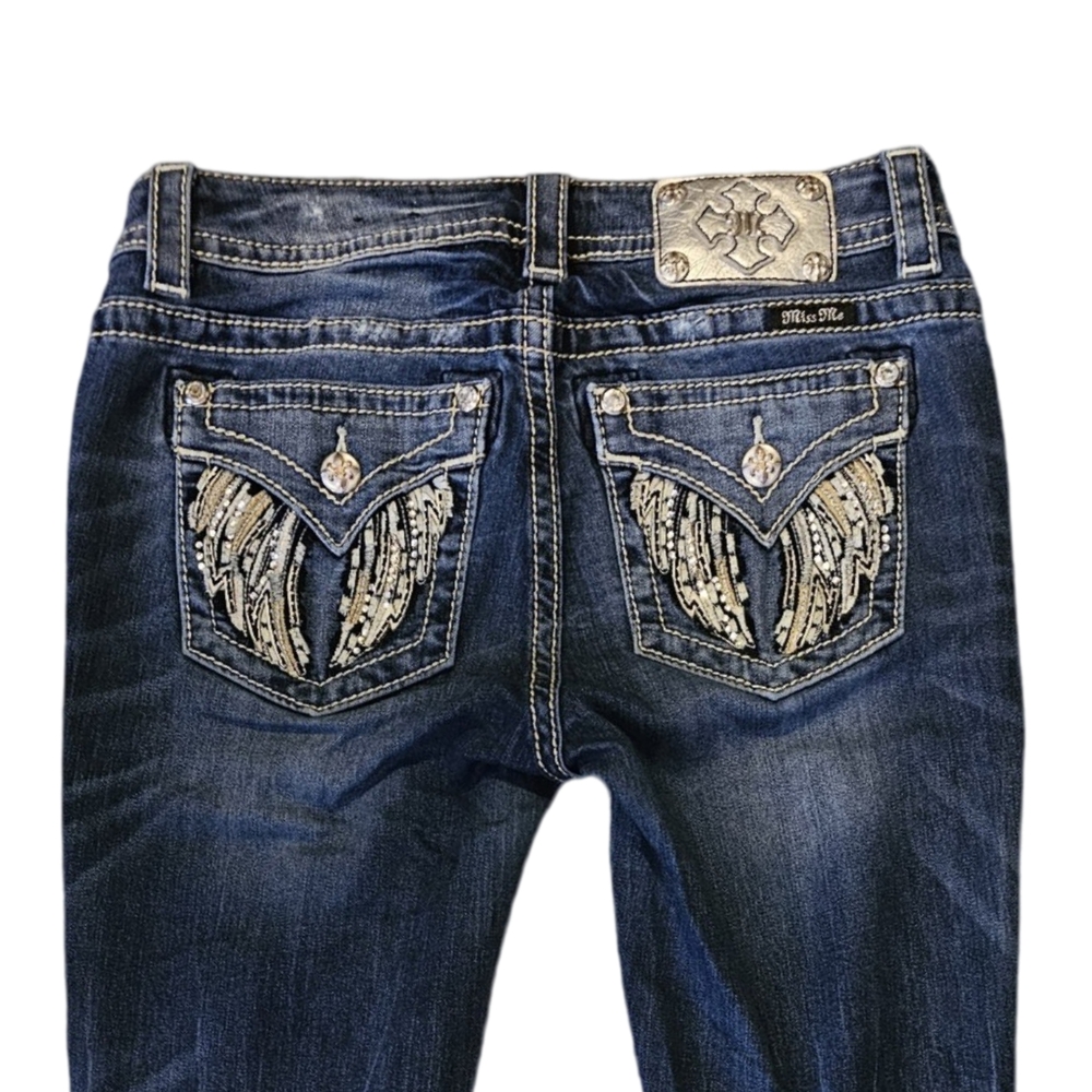 Miss Me Women's Boot Cut Jeans - Blue - Picture 2 of 5